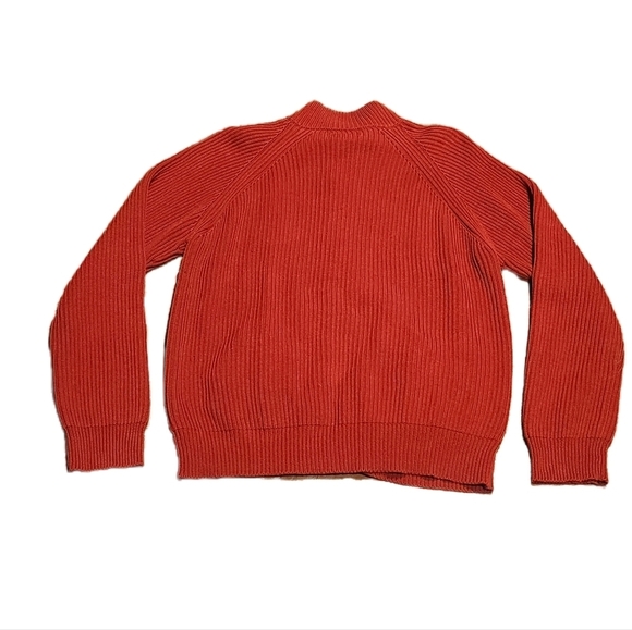 Women's Lauren Ralph Lauren Front Zip Red Knit Sweater- Medium - Picture 2 of 3